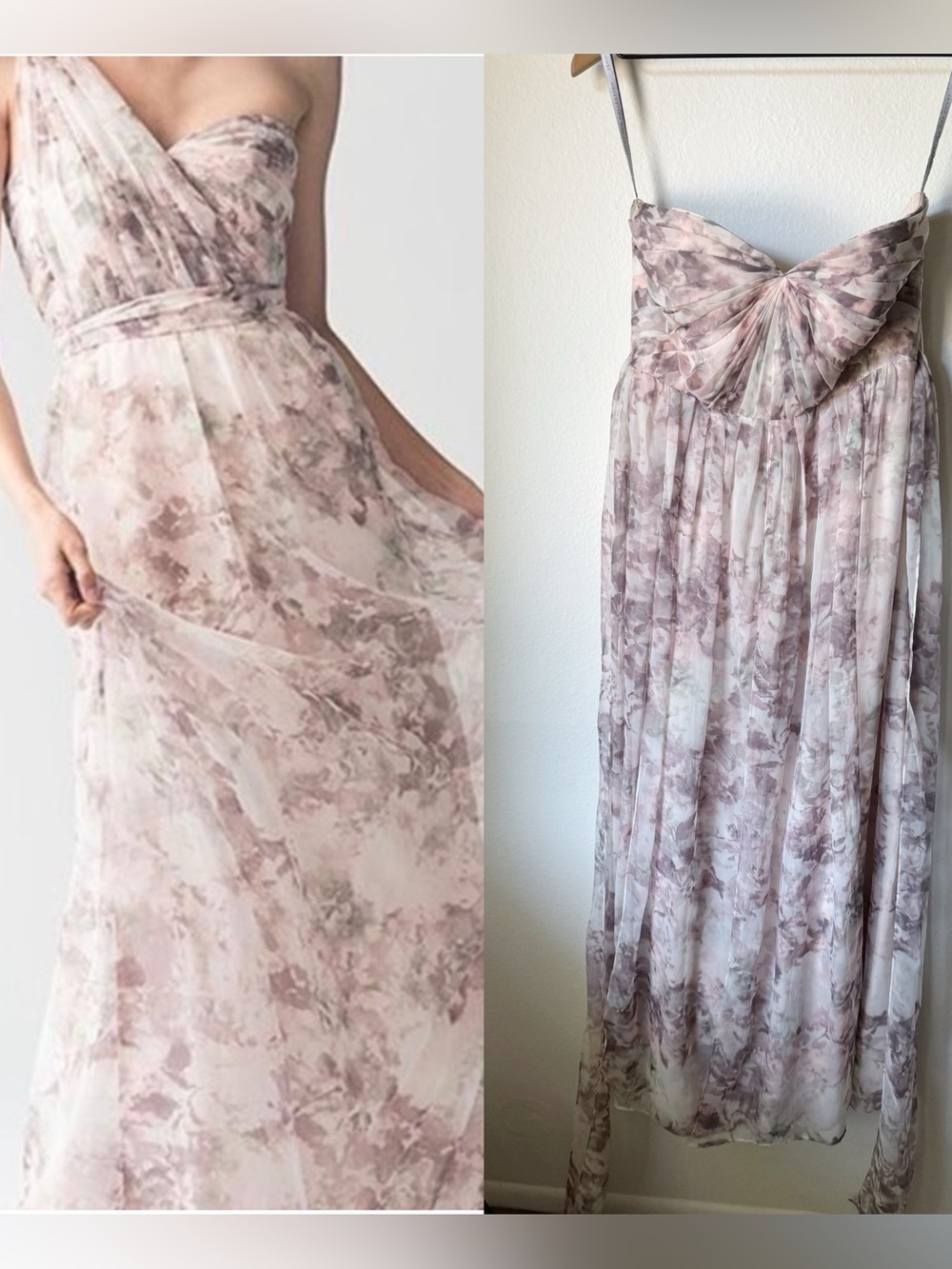 Jenny Yoo | Nyla Watercolor Chiffon Maxi Dress